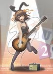  animal_ears bad_id bad_pixiv_id breasts brown_eyes brown_hair bunny_ears bunnysuit cleavage guitar hair_ribbon highres instrument medium_breasts nujima one_eye_closed pangram pantyhose ribbon smile solo suzumiya_haruhi suzumiya_haruhi_no_yuuutsu wrist_cuffs 