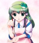  apron chopsticks feeding frog green_eyes green_hair kochiya_sanae long_hair pov_feeding solo touhou yamaguchi_yuu 