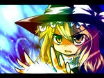  bad_id bad_pixiv_id blonde_hair braid hat hiiringu kirisame_marisa letterboxed long_hair magic open_mouth portrait rectangular_mouth ribbon solo touhou v-shaped_eyebrows very_long_hair witch_hat yellow_eyes 