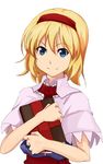  alice_margatroid blonde_hair blue_eyes book futami_shinen grimoire grimoire_of_alice hairband solo touhou 