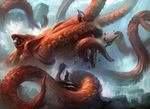  cephalopod magic_the_gathering octopus sculpture sea statue water 