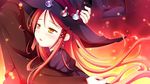  1girl blush game_cg hat hinomiya_ayari ko~cha long_hair red_hair witch&#039;s_garden witch's_garden witch_hat yellow_eyes 