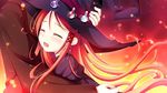  1girl blush eyes_closed game_cg hat hinomiya_ayari ko~cha long_hair red_hair witch&#039;s_garden witch's_garden witch_hat 