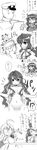  3girls admiral_(kantai_collection) azuma_ezu comic greyscale highres kantai_collection long_image makigumo_(kantai_collection) monochrome multiple_girls naganami_(kantai_collection) tall_image translated yuugumo_(kantai_collection) 