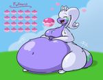  &lt;3 breasts chubby dragon english_text eyes_closed female goodra nintendo no_nipples obese overweight pok&#233;mon pok&eacute;mon stuffing text unknown_artist video_games 