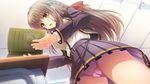  book braid brown_eyes brown_hair cameltoe desk game_cg highres kouguchi_moto long_hair otome_switch panties pink_panties reading sakuragi_fumika school_desk school_uniform underwear upskirt 