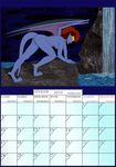  breasts calendar demona digitigrade fab3716 february female gargoyles night nude pussy solo water waterfall wings 