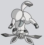  balls butt canine eeveelution familiar feral flygon_(artist) glaceon greyscale hindpaw knot looking_at_viewer male mammal monochrome nintendo nude pawpads paws penis pok&#233;mon pok&eacute;mon presenting solo tongue tongue_out video_games 
