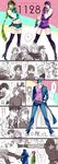  caesar_anthonio_zeppeli comic dio_brando high_heels highres hiokirasu jojo_no_kimyou_na_bouken jonathan_joestar joseph_joestar_(young) kakyouin_noriaki kuujou_joutarou multiple_boys parody shorts thighhighs 