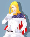  american_flag bad_id bad_pixiv_id blonde_hair curly_hair funny_valentine gloves highres jojo_no_kimyou_na_bouken long_hair male_focus solo steel_ball_run suzuki_(mryyy_jg) 