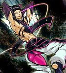  abs armpits arms_up ass back baggy_pants barefoot belt black_hair breasts detached_sleeves drill_hair glowing glowing_eye halter_top halterneck han_juri medium_breasts midriff muscle muscular_female pants pink_legwear purple_eyes short_hair sideboob solo street_fighter street_fighter_iv_(series) toeless_legwear tongue tongue_out twin_drills youken 