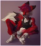  bottomless butt canine clothing darkthur fox fur male red_fur shirt solo 