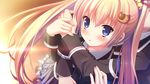  asasaka_meguri blonde_hair blush game_cg hulotte ikegami_akane imouto_no_okage_de_mote_sugite_yabai long_hair seifuku twintails 