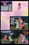  camp_site camping canine comic dog donkey equine female flashback forest friendship_is_magic heads_and_tails horn horse male mammal my_little_pony original_character pony smudge_proof snips_(mlp) tails tails_(mlp) tree unicorn wood 
