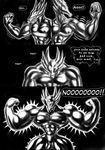  comic demon dragmon dragon male muscle_inflation muscles nipples pecs pectorals shendu suit transformation 