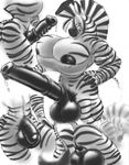  anthro balls big_balls big_breasts breasts butt dripping equine erection flaccid gideon herm horsecock huge_breasts hyper hyper_balls hyper_breasts hyper_penis intersex looking_at_viewer mammal muscles nipples penis presenting presenting_hindquarters pussy solo zebra 