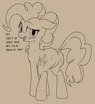  butt cutie_mark dialog english_text equine female feral friendship_is_magic hair horse looking_at_viewer mammal my_little_pony pinkie_pie_(mlp) pony solo standing stoic5 text 
