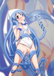  blue_eyes blue_hair blush censored hat highres ikamusume long_hair looking_at_viewer masturbation mosaic_censoring one-piece_swimsuit pussy pussy_juice shinryaku!_ikamusume solo swimsuit swimsuit_aside tatsuya_(guild_plus) tentacle_hair vaginal very_long_hair 