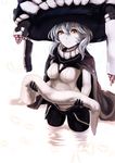  bodysuit breasts cape gloves highres infinote kantai_collection long_hair looking_at_viewer medium_breasts pale_skin shinkaisei-kan silver_hair solo wo-class_aircraft_carrier yellow_eyes 