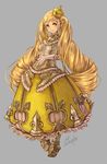  armor armored_dress bespin blonde_hair blue_eyes boots dress drill_hair earrings fantasy gloves hat jewelry long_hair md5_mismatch original pointy_ears solo twin_drills twintails very_long_hair yellow_dress 