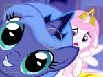  blue_eyes blue_fur blue_hair blush braces crown cub equine female feral friendship_is_magic frown fur hair horn horse long_hair looking_at_viewer mammal my_little_pony open_mouth photo photoboam photobomb pink_hair pony princess_celestia_(mlp) princess_luna_(mlp) purple_eyes royalty smile tongue white_fur winged_unicorn wings young 