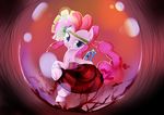  absurd_res blue_eyes bracelet clothing dancing ear_piercing equine female feral flower friendship_is_magic fur gashiboka gypsy hair headband hi_res horse jewelry looking_at_viewer mammal my_little_pony piercing pink_fur pink_hair pinkie_pie_(mlp) pony skirt smile solo tamborine teeth topless 