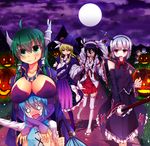  :d antennae bad_id bad_pixiv_id bat blazblue blonde_hair blue_hair blush braid breast_rest breasts broken_umbrella candy chocolate cirno cleavage cloud cosplay dress facominn fang food frog full_moon geta green_eyes green_hair hairband hakurei_reimu halloween halloween_costume hat highres horns jack-o'-lantern jewelry karakasa_obake kochiya_sanae konpaku_youmu large_breasts long_hair moon mountain multiple_girls mystia_lorelei necklace night nontraditional_miko o_o open_mouth pink_hair rachel_alucard rachel_alucard_(cosplay) red_eyes rumia sack short_hair skirt smile snake sword tatara_kogasa team_9 tears thighhighs touhou umbrella vest weapon white_legwear witch witch_hat wriggle_nightbug 