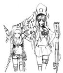  bare_shoulders braid caitlyn_(league_of_legends) cuffs fingerless_gloves flat_chest gloves greyscale gun h_cheomji handcuffs hat jewelry jinx_(league_of_legends) league_of_legends long_hair midriff monochrome multiple_girls navel necklace officer_caitlyn rifle sketch skirt sunglasses tattoo thighhighs twin_braids very_long_hair weapon 