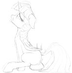  black_and_white equine female feral friendship_is_magic hair half-closed_eyes horn horse insertion mammal monochrome my_little_pony open_mouth penetration pony saliva sitting sketch solo stradivarius tongue twilight_sparkle_(mlp) vaginal vaginal_penetration winged_unicorn wings 