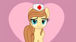  animated biting_lip blue_eyes brown_hair button&#039;s_mom button's_mom cosmos_jester equine female friendship_is_magic hair horse lip_bite looking_at_viewer mammal my_little_pony nurse nurse_hat original_character pony solo tiarawhy 