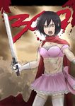  300 abs cape crossover mikasa_ackerman parody shingeki_no_kyojin sword weapon 