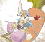  animal_ears bandages bunny_ears carrot earrings grandia grandia_i guido_(grandia) hamagurihime jewelry male_focus oversized_object solo 