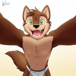  :3 anthro armpits black_nose briefs brown_fur canine cute dog first_person_view fur green_eyes happy high-angle_shot hug looking_at_viewer male mammal nathan open_mouth smile standing underwear wagnermutt white_bottomwear 