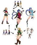  6+girls ahoge belt beltskirt beret blonde_hair blue_eyes blue_hair blue_mary boots braid breasts cammy_white camouflage capcom chimerism cropped_jacket crossover fatal_fury female_soldier fighting_stance fingerless_gloves fusion g138 garrison_cap gloves greenmarine hat hexafusion high_res highres hips king_of_fighters knee_boots kneepits knees legs leona_heidern leotard long_hair midriff multiple_girls navel necktie ponytail ribbed_leotard scar serious shoes short_hair shorts smile snk street_fighter template the_king_of_fighters triple_fusion twin_braids very_long_hair wide_hips 