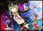  bad_id bad_pixiv_id garter_straps gloves green_hair gumi hat kyou_zip red_eyes short_hair solo thighhighs vocaloid 
