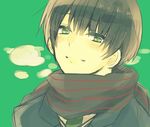  1boy green_eyes kyoukai_no_kanata looking_at_viewer nase_hiroomi scarf short_hair smile solo 