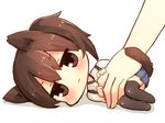  :| animal_ears bad_id bad_pixiv_id brown_eyes brown_hair cat_ears cat_tail chibi closed_mouth commentary_request expressionless japanese_clothes jitome kaga_(kantai_collection) kantai_collection kemonomimi_mode minigirl ponytail sawatari_(sado) side_ponytail solo_focus tail tail_wrap thighhighs 