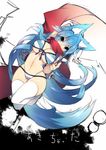  animal_ear_fluff animal_ears bikini blue_eyes blue_hair breasts cleavage highres large_breasts mamuru navel original paintbrush scarf solo striped striped_bikini swimsuit thighhighs white_legwear wide_hips 