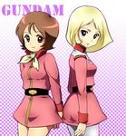  2girls blonde_hair brown_hair frau_bow gundam mobile_suit_gundam multiple_girls sayla_mass yukito_mayumi 