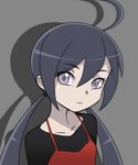  ahoge black_hair expressionless fearless_night flat_chest grey_eyes long_hair pale_skin poco_muerte solo spike_wible twintails upper_body 