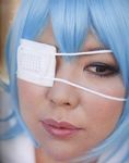  1girl asian ayanami_rei ayanami_rei_(cosplay) blue_hair breasts cosplay fat huge_breasts luu_(cosplayer) neon_genesis_evangelion photo solo 