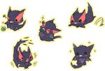  apple avian bat beak black_eyes blush chibi cute fruit fur mammal monster_hunter nargacuga video_games wings 