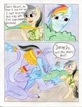  ahuizotl_(mlp) black_hair cardstock comic daring_do_(mlp) english_text equine friendship_is_magic hair horse multi-colored_hair my_little_pony pony rainbow_dash_(mlp) smile text the1king wings 