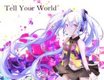  bad_id bad_pixiv_id blue_hair copyright_name hatsune_miku headset long_hair navel necktie pink_eyes ru skirt solo tell_your_world_(vocaloid) twintails very_long_hair vocaloid 