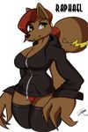  anthro big_breasts breasts canine chest_tuft color digital female fur hoodie legwear mammal plain_background ponytail raphael skullgirls standing tail_mouth thigh_highs tuft underwear yellow_eyes zipper 