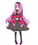  alternate_costume animal blue_eyes cat gothic_lolita hairband high_heels kneehighs lolita_fashion long_hair patchouli_knowledge purple_hair ribbon shoes socks solo touhou yogiri 