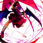  bat_wings blue_hair open_mouth red_eyes remilia_scarlet solo spear_the_gungnir toriko_(hatoriko) touhou wings 