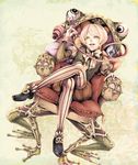  alcohol bad_id bad_pixiv_id blonde_hair chair copyright_request crossed_legs easy_chair frog from_above gem lips male_focus pantyhose sitting solo ta_. wine yellow_eyes 