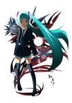  aqua_hair boots gyari_(imagesdawn) hatsune_miku long_hair solo thigh_boots thighhighs twintails vocaloid zettai_ryouiki 