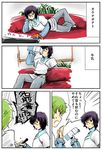  bad_id bad_pixiv_id drink green_hair gundam gundam_00 innovator makui_(umaku_ikanai) male_focus milk multiple_boys partially_translated purple_hair regene_regetta ribbons_almark translation_request 